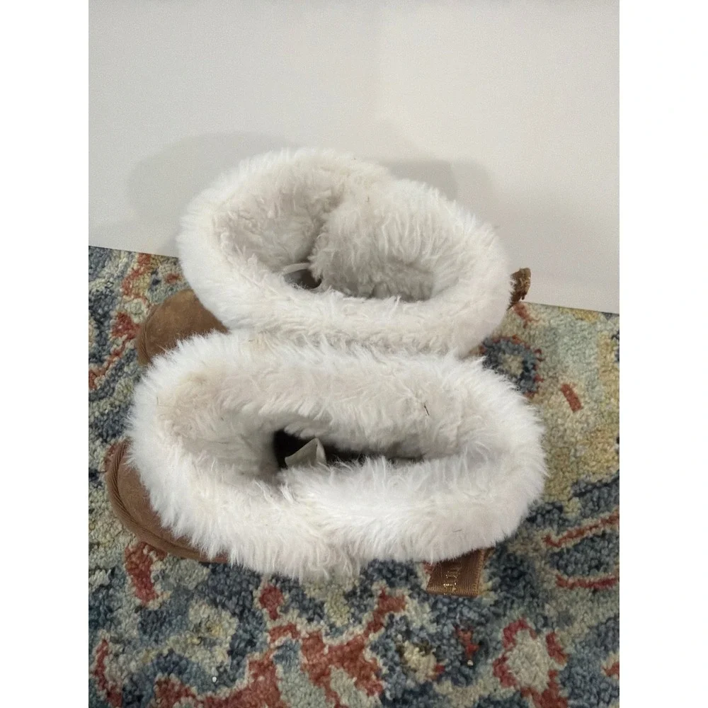 Juicy Couture Boots Girls 8 Toddler Brown Faux Fur Suede McBling *Flawed